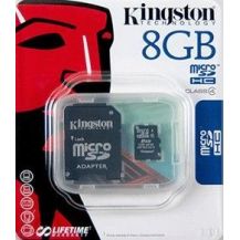 KINGSTON MicroSDHC 8Gb + adaptér